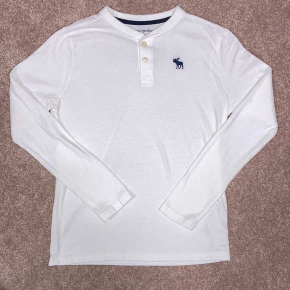 Abercrombie kids 11/12 cream Henley euc - Picture 1 of 5
